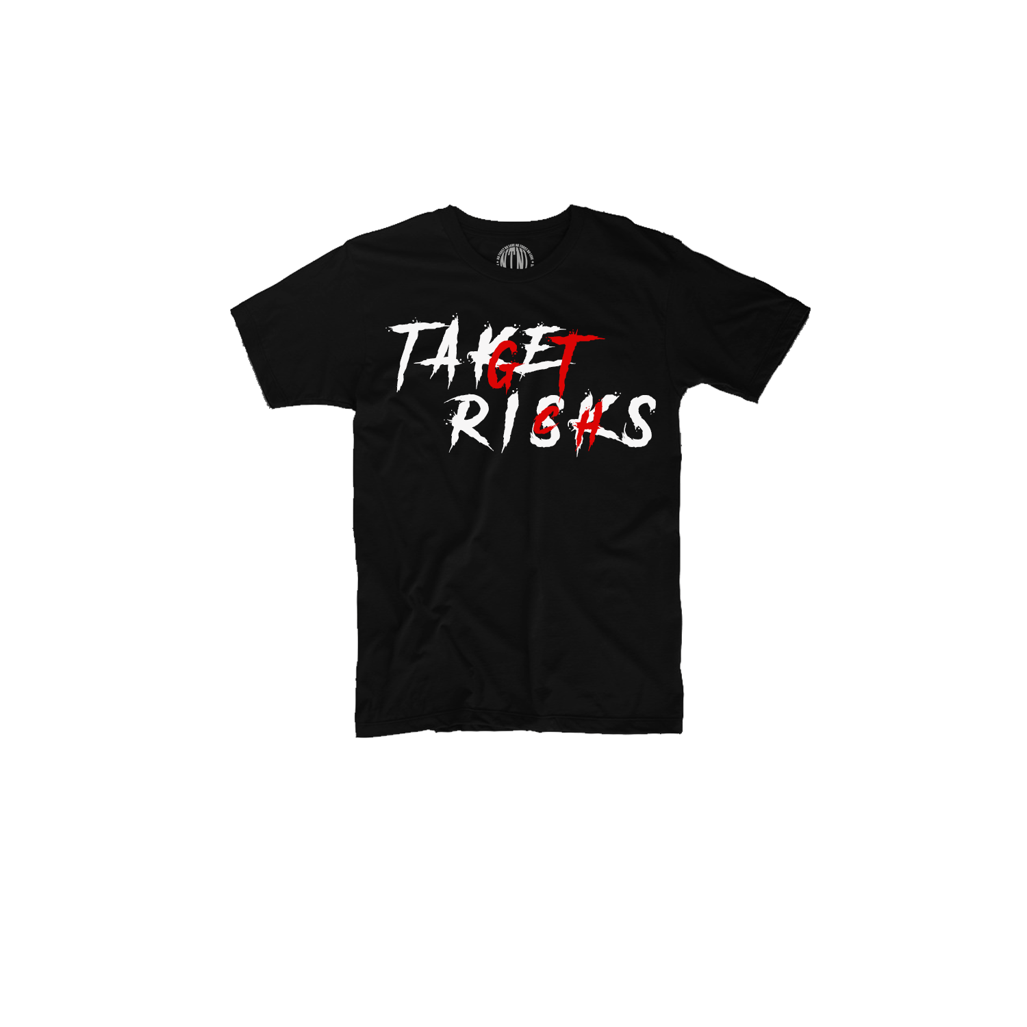 BLACK TSHIRT WITH "TAKE RISK GET RICH" SAYING PRINTED ON FRONT