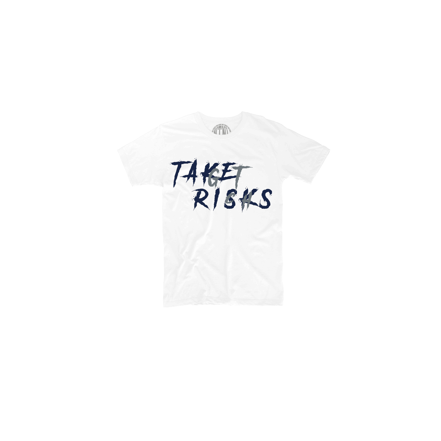 WHITE TSHIRT WITH TAKE RISK GET RICH PRINTED ON FRONT 